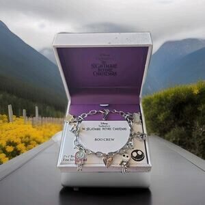 Disney Nightmare Before Christmas Bracelet Silver Plated Bracelet BOO CREW